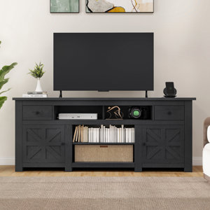 Farmhouse TV Stand for TVs up to 80", Entertainment Center with Power Outlet, TV Console