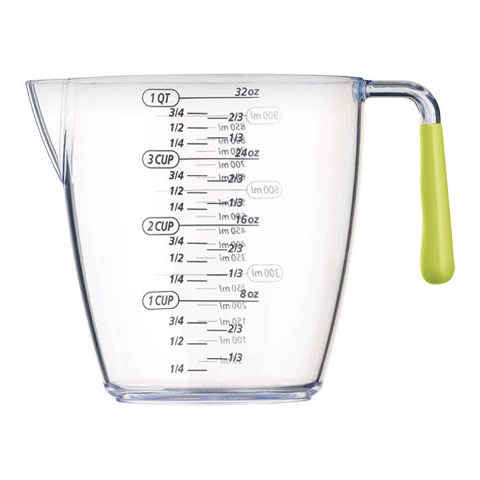 Colourworks 3 Piece Green Acrylic Measuring Jug Set