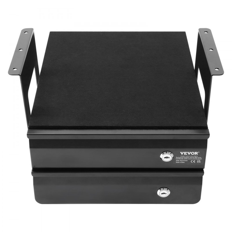 2 Drawer 13" Lockable Under Desk Drawer Organizer Slide-out Drawer Home Office