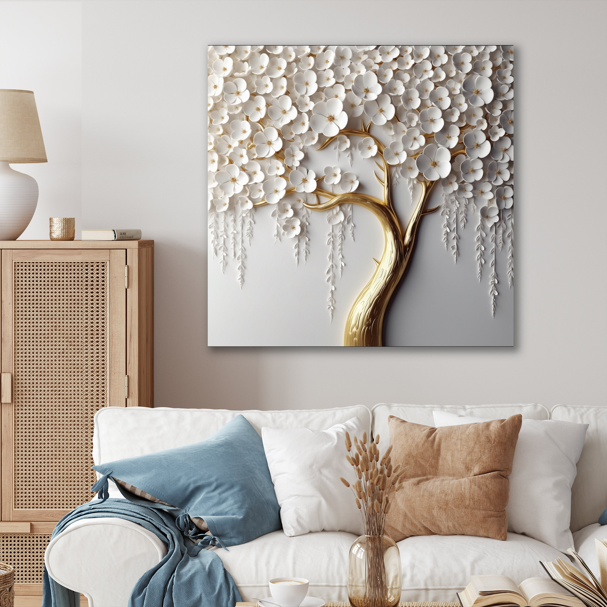 House of Hampton® White Orchid Tree Garden of Branches II - Tree Floral ...
