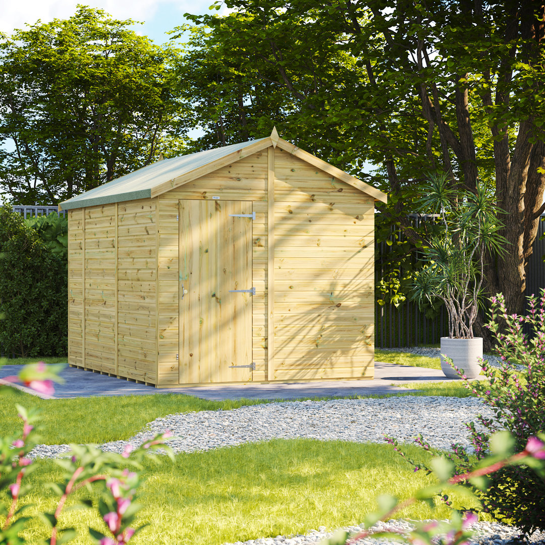 Powersheds 10 x 8ft Premium Pressure Treated Timber Windowless Apex Garden Shed