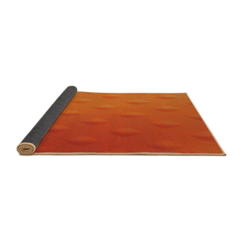 Tapis de zone orange à motif Safra, Rond 3 pi