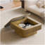 Table basse 31,5 po carrée avec rangement caché, placage en bois massif, design moderne pour le salon et le bureau, brun-755156110