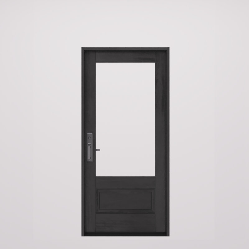 G7501-SW-80 | Porte simple de 80 po, extérieur pré-monté RTA, 3/4 de verre, 1 panneau, bois d'acajou brut