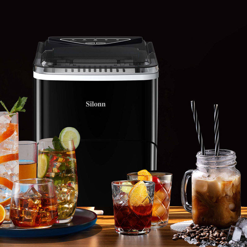 Compact 11.8 lb. Daily Production Clear Ice Portable Ice Maker, Black