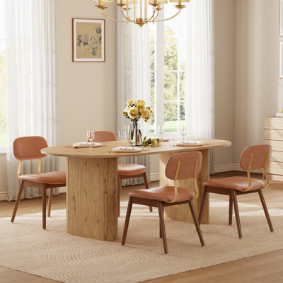 Ensemble de table et de chaises de salle à manger ovales de style moderne du milieu du siècle (70,8 po) avec des chaises rembourrées