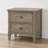 2-Drawer Nightstand With Round Bronze Pull Knobs, Wire-Brushed Warm Gray