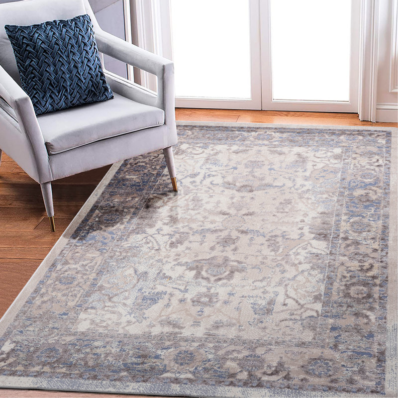 5X7 Loom & Brown/Beige Rug, Stain Non-Shedding, Comfortable For Home Office, Bedroom, Dining Room, Study