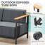 Ensemble de patio 5 pièces en osier avec canapé, 2 chaises berçantes pivotantes et repose-pieds-621419304-621419305