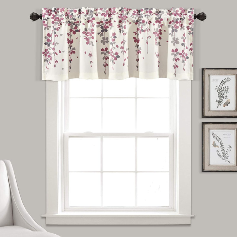 Weeping Flower Light Filtering Valance, Header,  - Floral Curtains - Valance Curtains - Bathroom & Kitchen Valances For Windows - Cottage & Farmhouse Décor
