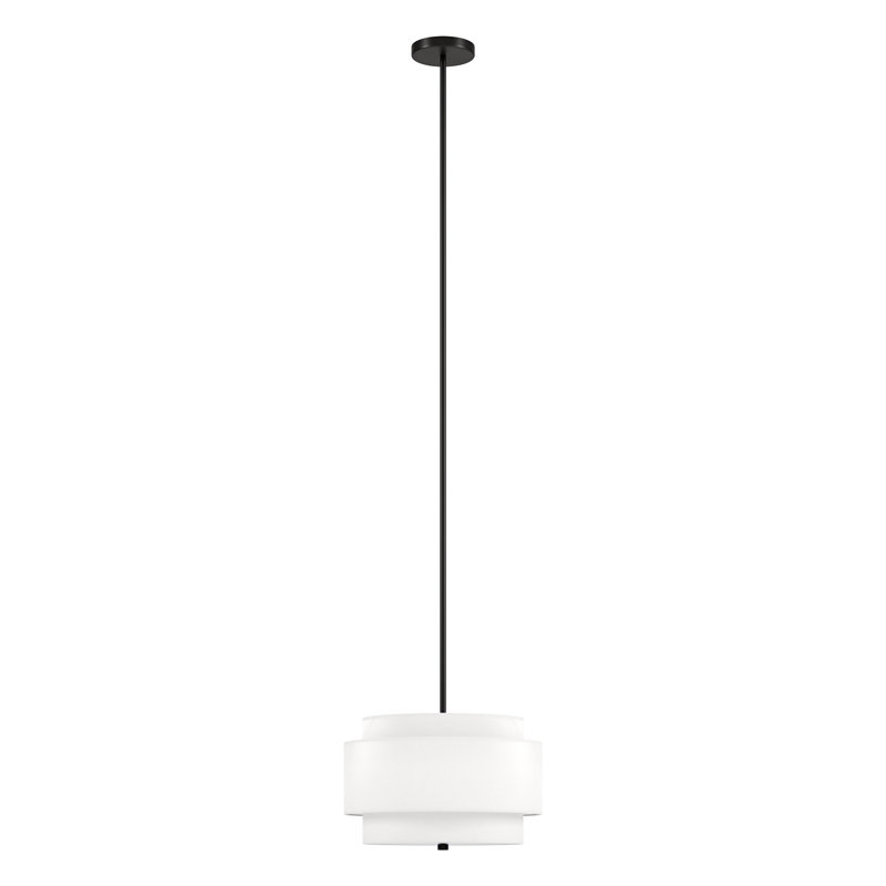 Solomon 2 - Light Drum Pendant, Satin Black, White