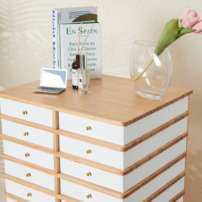 Armoire à bijoux multi-tiroirs en bois massif
