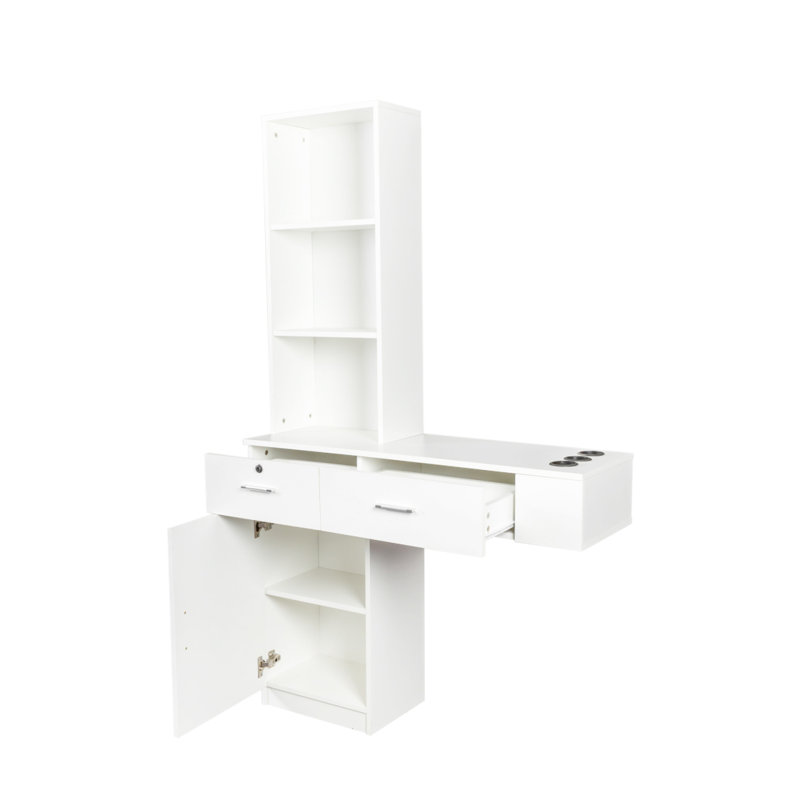 Bureau à cheveux moderne et simple, rangement multicouche, grand espace de rangement, Blanc