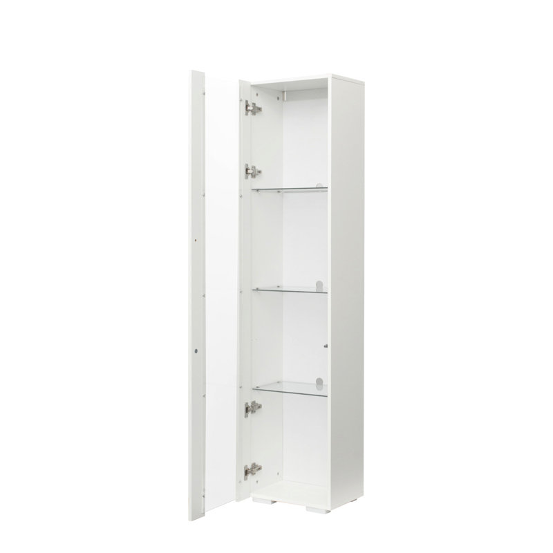 Armoire blanche avec lampe à bande en aluminium de 3 mm et panneau de particules de 15 mm de largeur, l 40 x 29 x H 170 cm, lampe pour matériaux stables, blanc, qualité pour le rangement