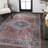 Sarok Ogee Medallion Machine-Washable Red/Blue/Brown Rug-329023360