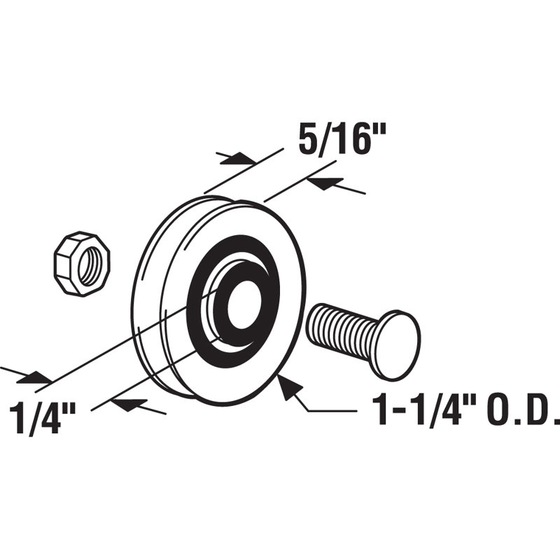 Roulements à billes en acier Prime-Line, Blanc / argent, H 5,4 po x l 3,8 po x P 0,65 po