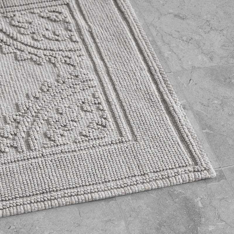 100% Cotton Bath Rug, Gray, 17" W x 24" L