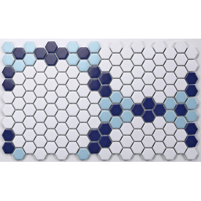 Carreau de mosaïque en porcelaine nid d'abeille pour mur et plancher 1 po x 1 po Perfection
