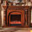 Walnut Solid + Manufactured Wood Electric Fireplace