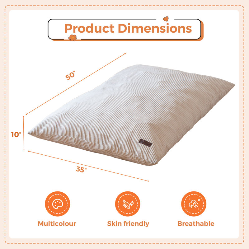 Convertible Bean Bag Chair Bed for Kids, Beige Corduroy