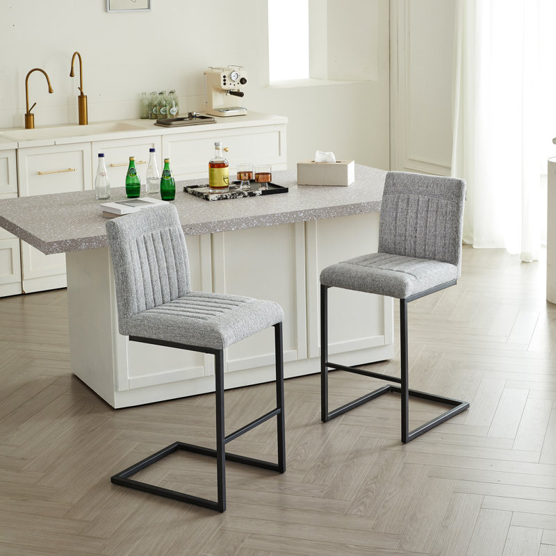 Tabouret de bar luxueux gris Seigler, Gray