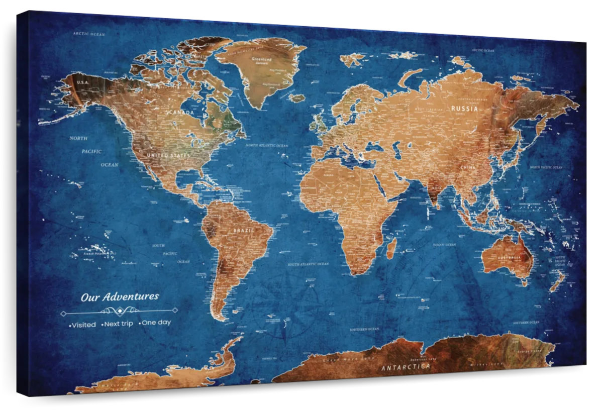 Elephant Stock Our Adventures World Push Pin Map III - Wayfair Canada