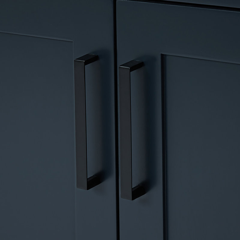 48" Single Bathroom Vanity Base Only, Matte Black, Midnight Blue