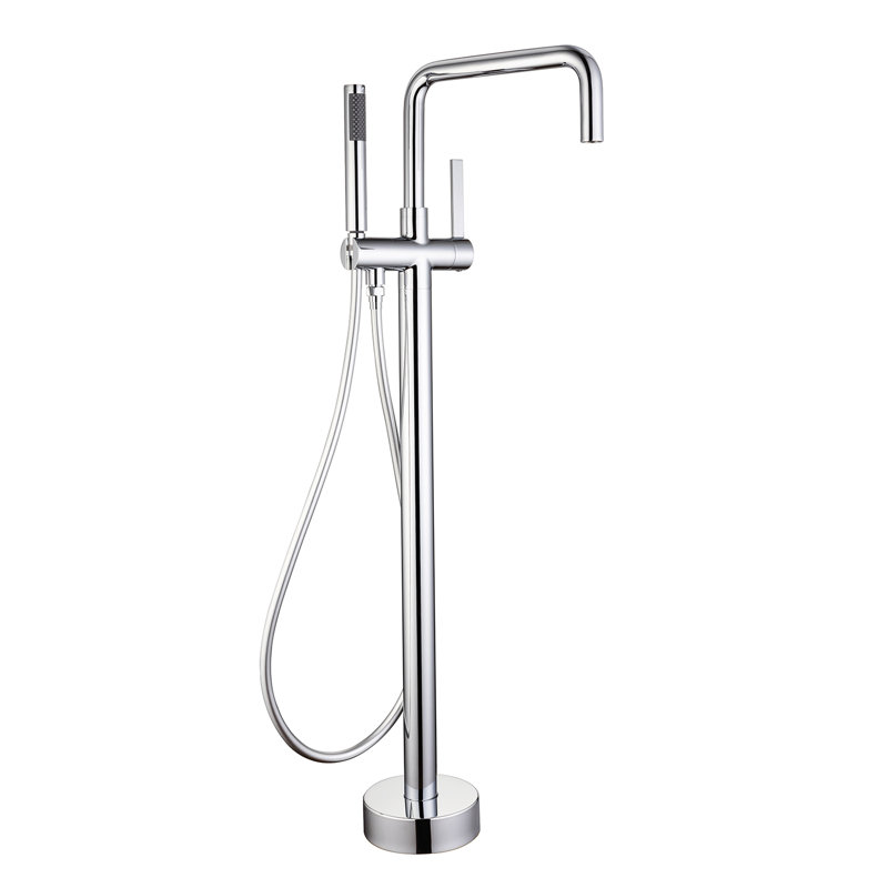 Rainlex Single Handle Floor Mounted Clawfoot Tub Faucet with Handheld Shower Freestanding Faucet, Chrome