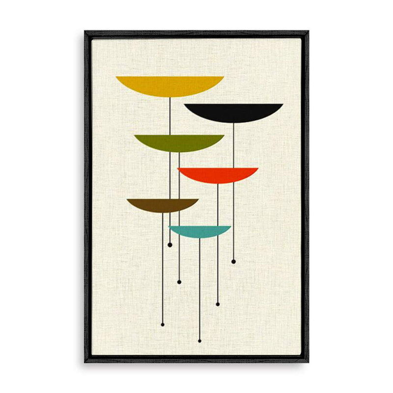 Décoration géométrique colorée abstraite de style Mid-Century Boho pour salon, chambre à coucher X14, Noir, noir, noir, noir