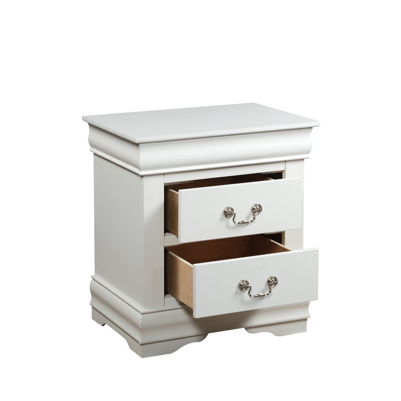 Table de chevet blanche avec mouvement de tiroir lisse et design élégant pour une chambre à coucher propre