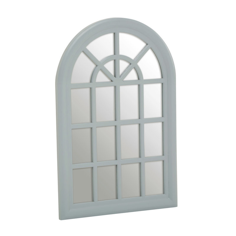 Waukena Metal Flat Wall Mirror, Grey