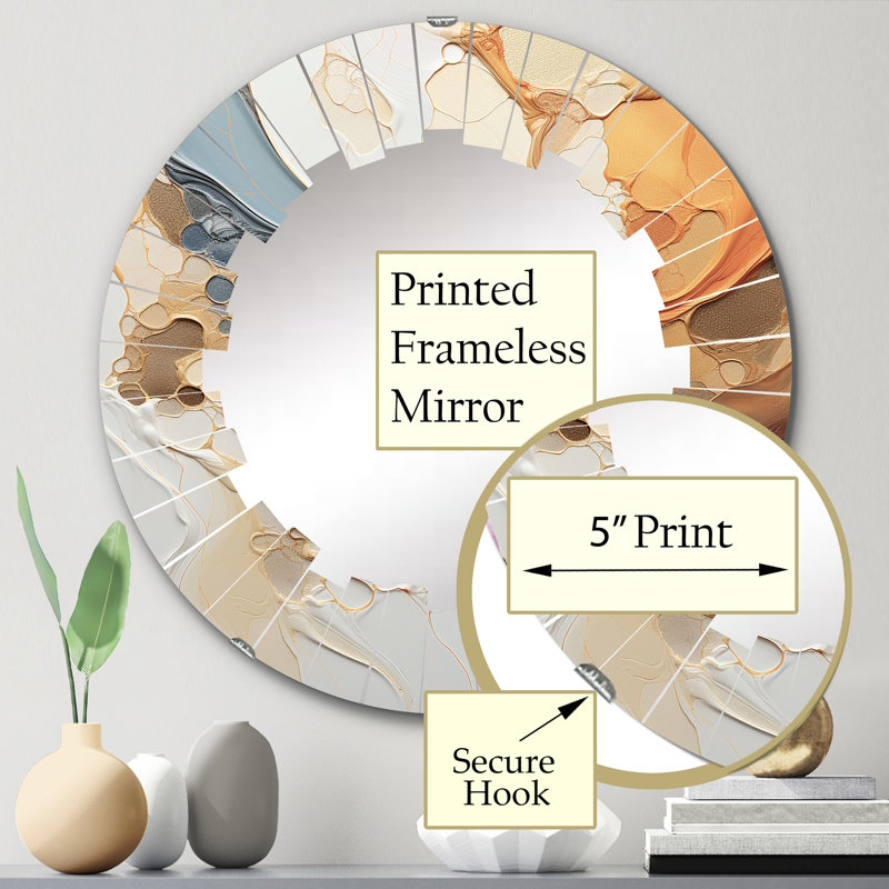 Ritona - Miroir mural moderne rond, 24 po x 24 po