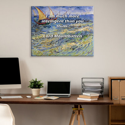 Artsy Quote "I am much more intelligent than you think." By Lord Mountbatten Gallery Wrapped Canvas