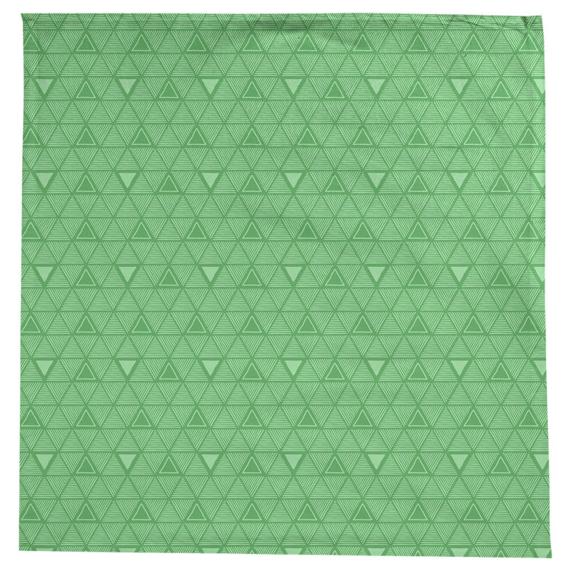 Classic Hand Drawn Triangles Tablecloth, Green