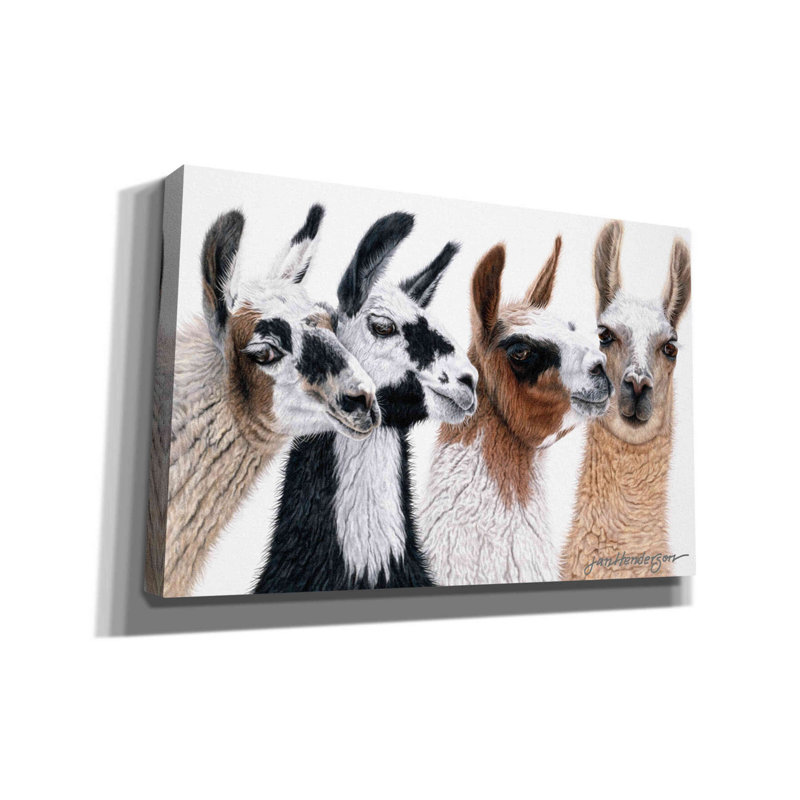 «Peruvian visiteurs» par Jan Henderson, art mural sur toile, H 26 po x l 40 po x P 1,5 po