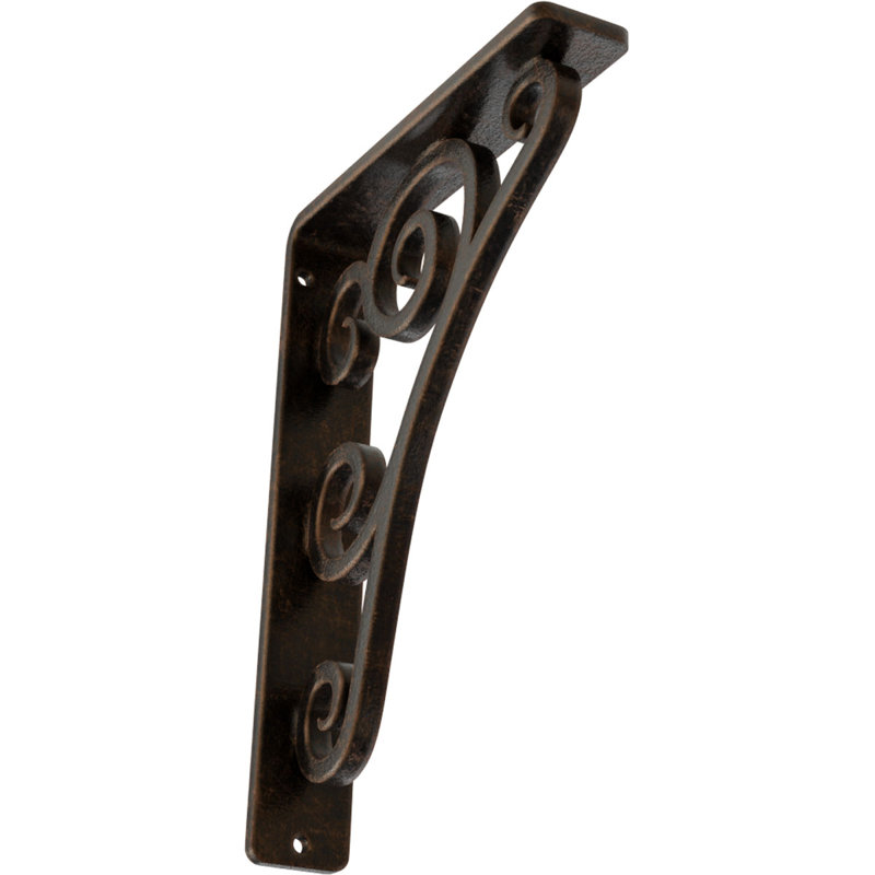 Support en fer forgé Tristan de l 1 1/2 po x P 5 1/2 po x H 8 po, Bronze vieilli, H 8 po x l 1,5 po x P 5,5 po