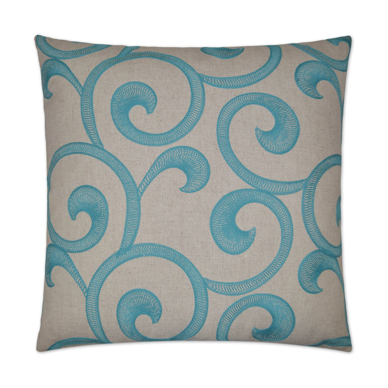 Hampton Scroll Damask Throw Pillow, 24"H x 24"W