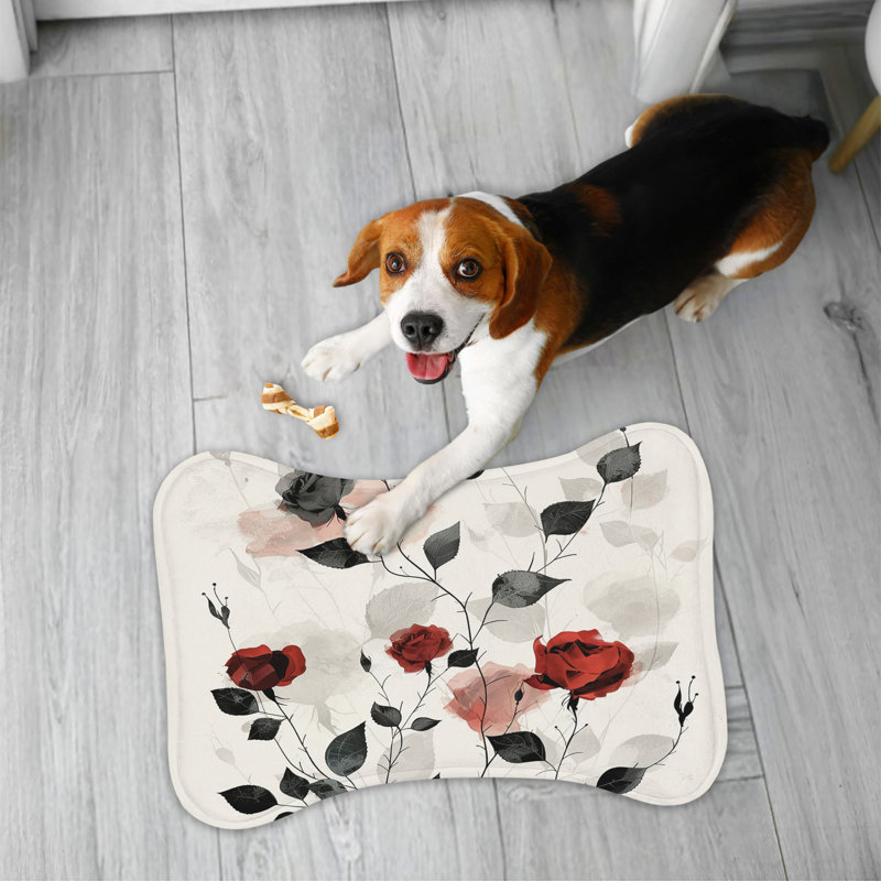 Tapis à motif de os rouges audacieux - 1 pièce