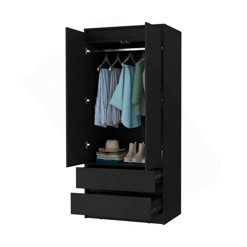 Armoire 2 tiroirs Wenge, Wengé