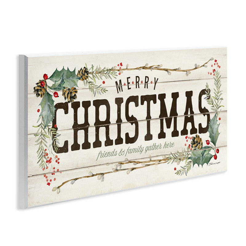 Panneau rustique «Merry Christmas Friends and Family»