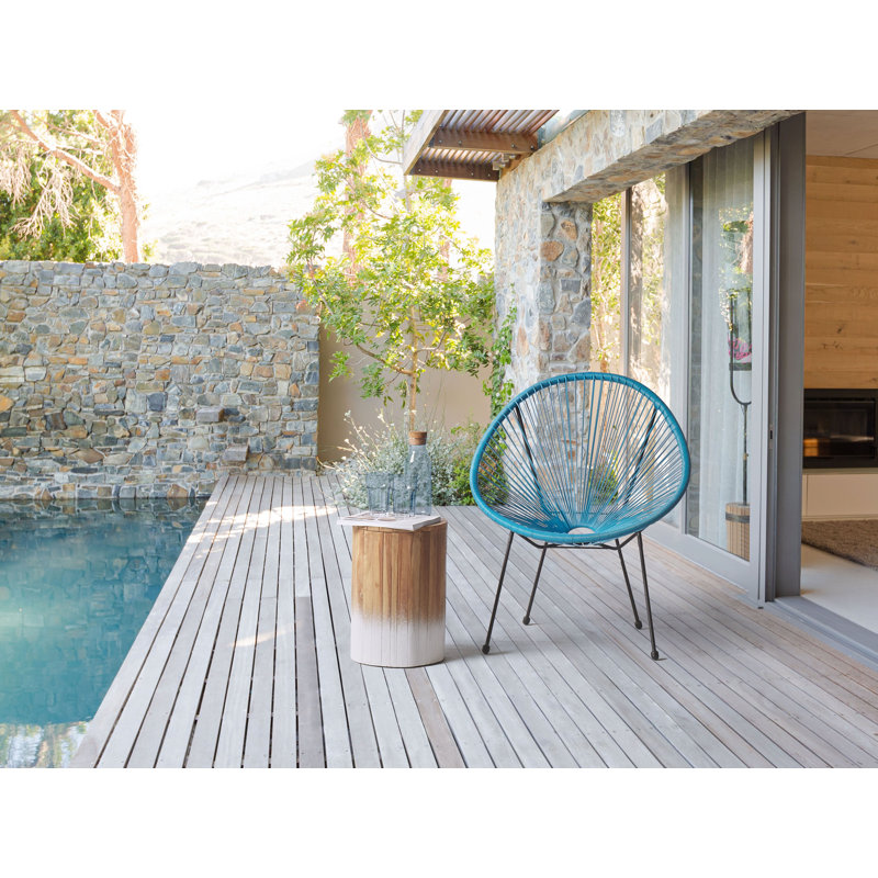 Broseley Wicker Outdoor Lounge Chair, Blue