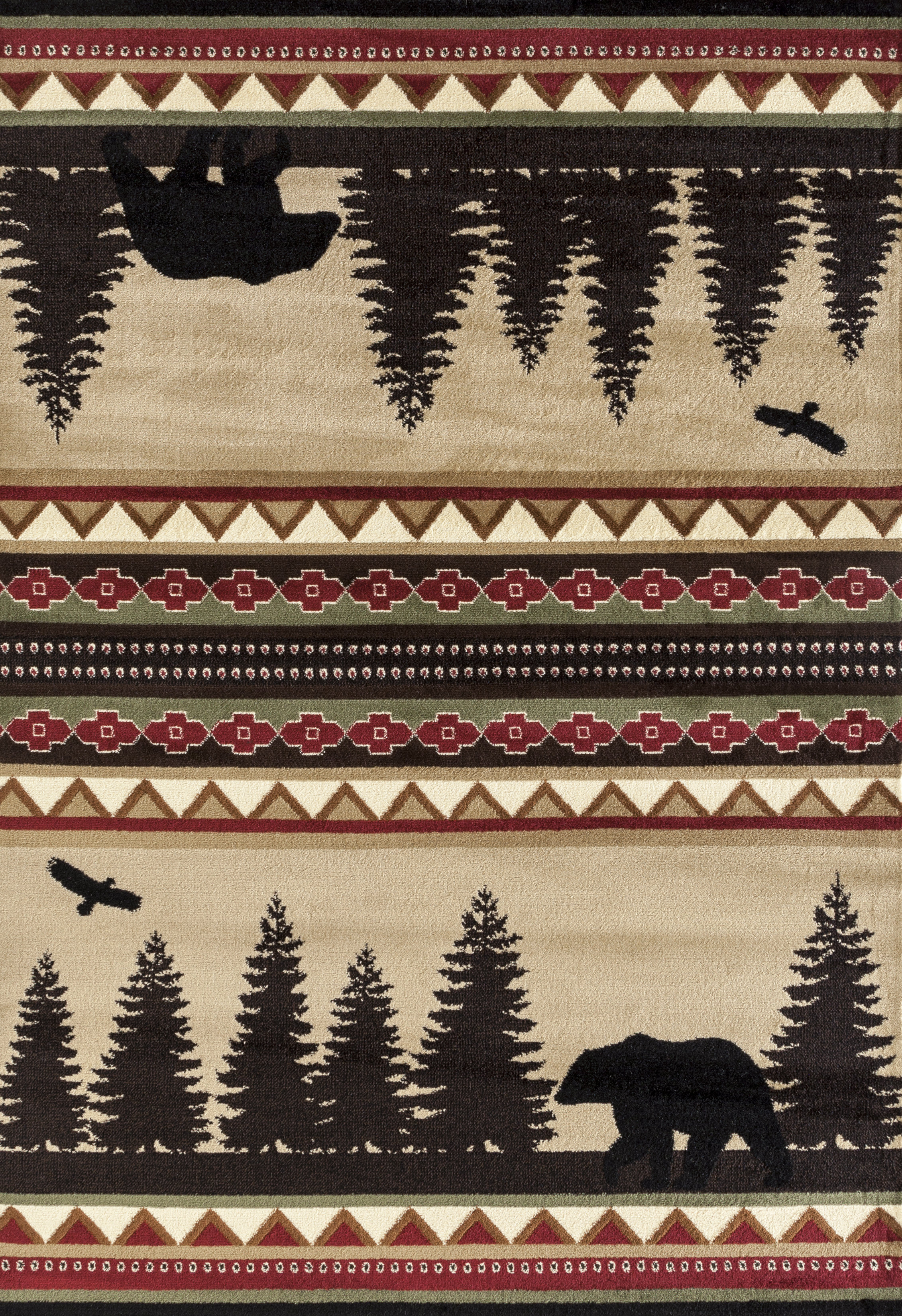 Loon Peak® Pippen Beige/Black/Red Area Rug & Reviews | Wayfair