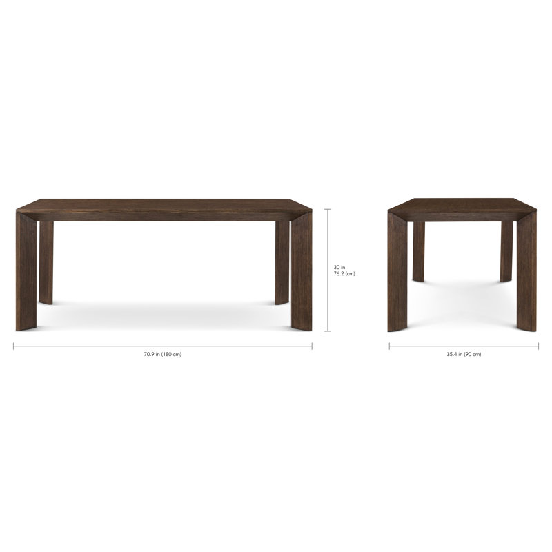 Lisbon Dining Table, 30" H x 70.87" L x 35.43" W, Brown