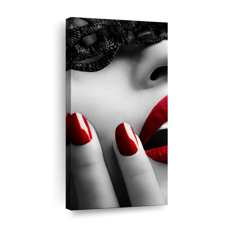Impression sur toile «Red Lips», H 18 po x l 36 po x P 1,25 po