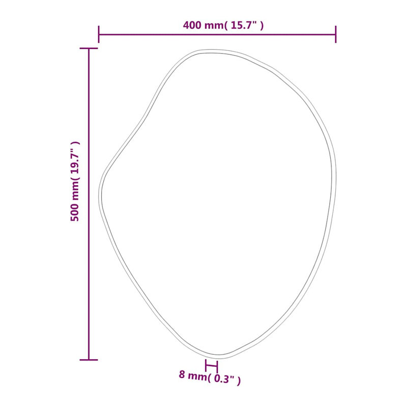 Olle Free Form Wall Mirror, Silver, 50cm x 40cm