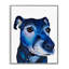 Giclée encadrée de chien bleu expressif, design par Tatiana Roberts-807182338-807182339