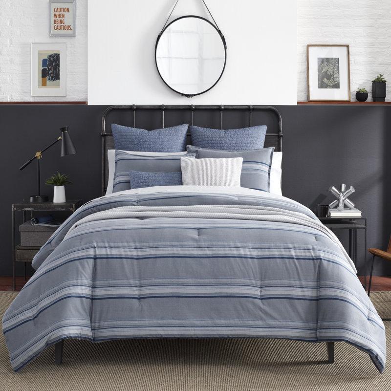 Nautica Eastbury Grey Comforter Set, King Comforter + 2 Shams