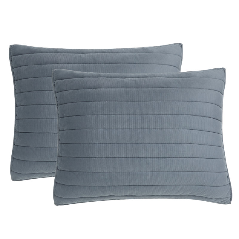 Ensemble de courtepointe en microfibre Valletta, Courtepointe grand + 2 couvre-oreillers standard, Bleu