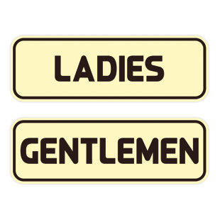 Ensemble d'enseigne standard pour dames Gentlemen - noir / or petit 2 po x 6 po