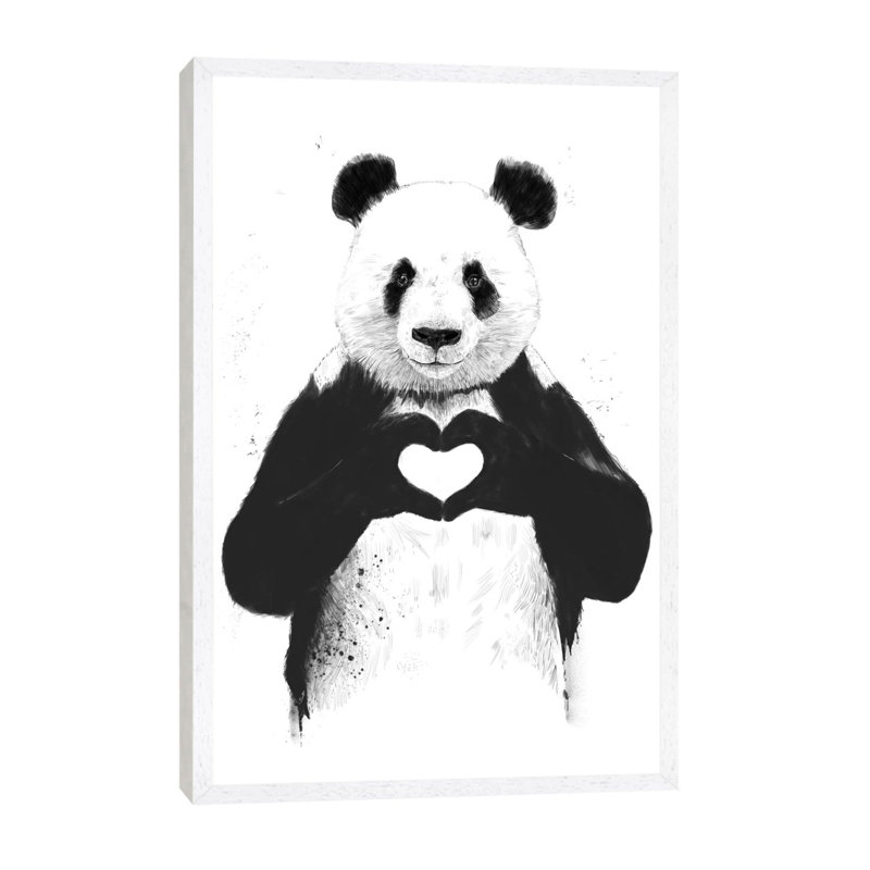 'All You Need Is Love' by Balazs Solti - Floater Frame Painting Print on Canvas, 101.6 cm H x 66.04 cm W, White